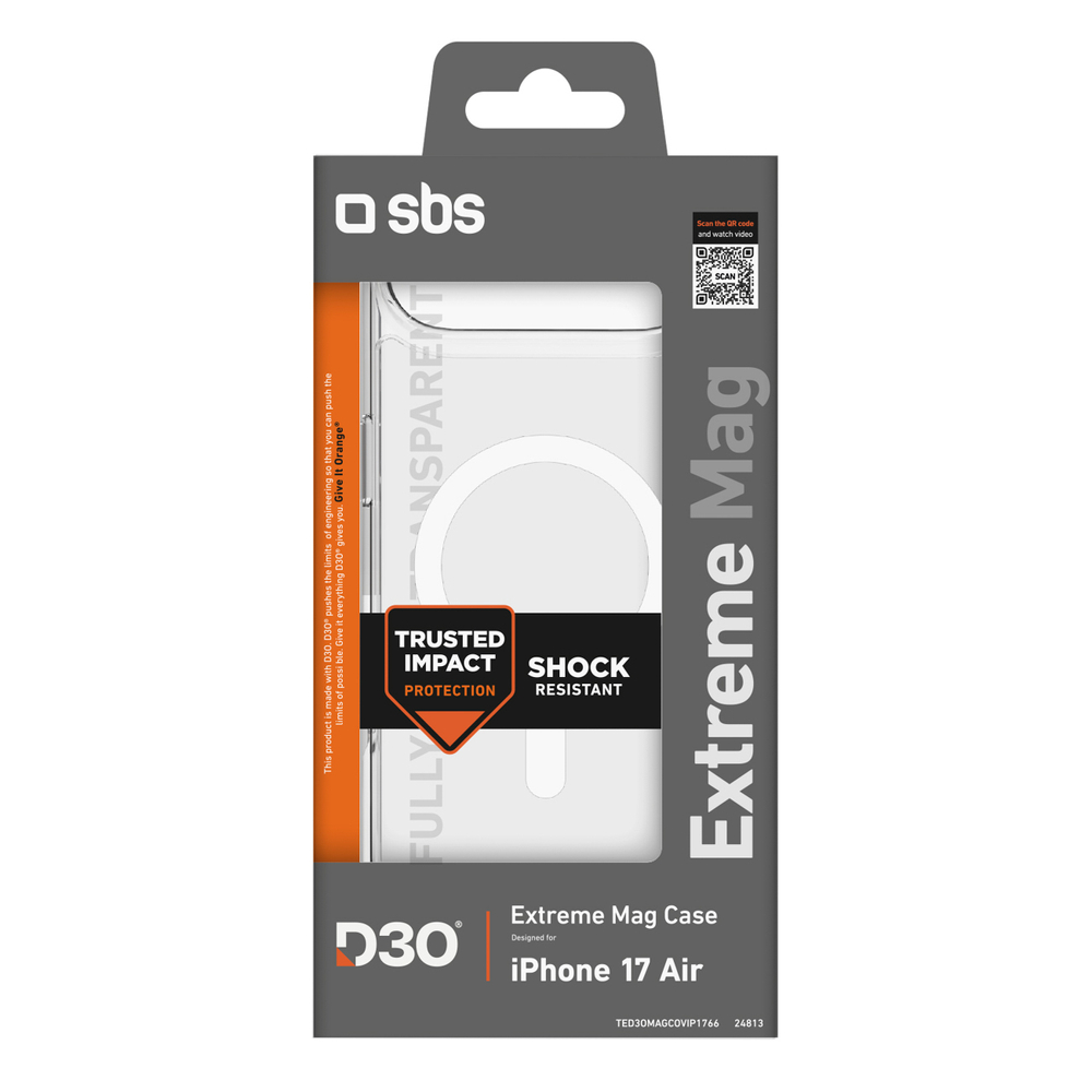 iTok webáruház - SBS SBS Extreme Mag D3O technológiás tok iPhone 17 Air készülékhez (átlátszó) 2 SBS Extreme Mag Case with D3O Technology for iPhone 17 Air (átlátszó)
