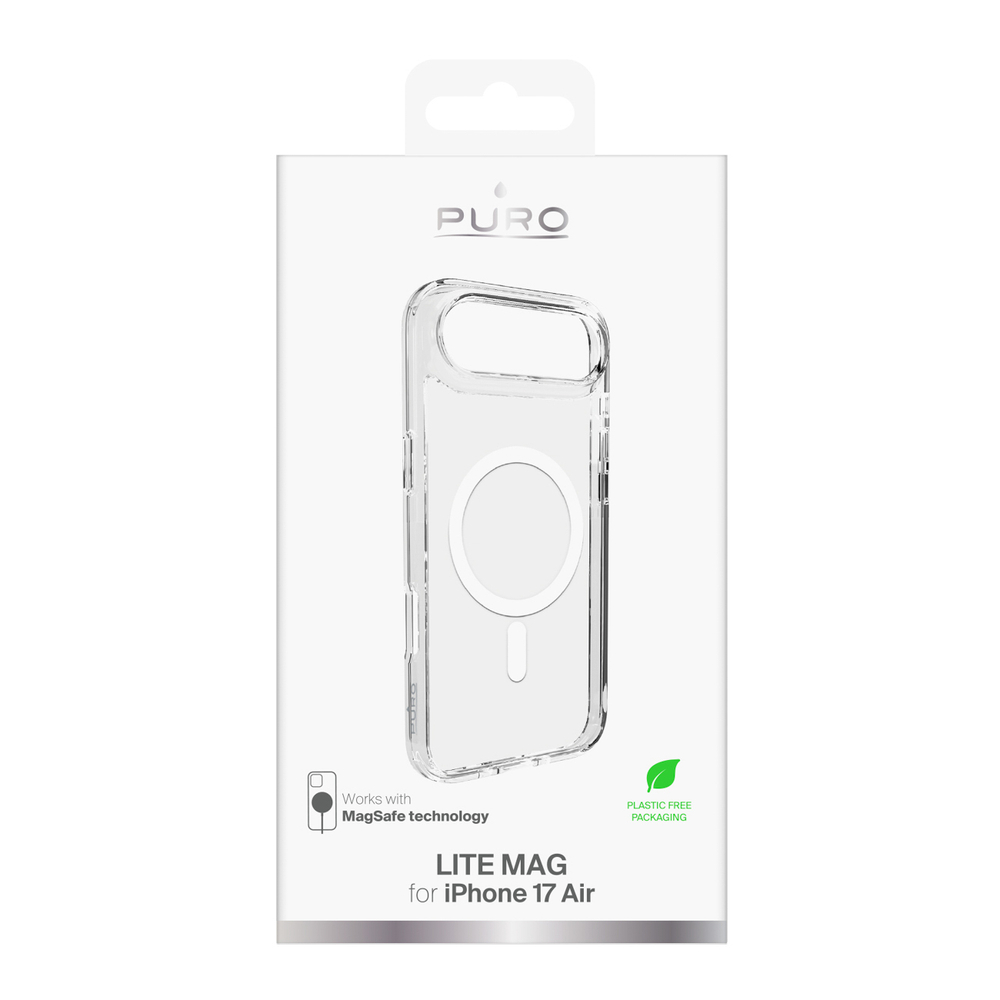 iTok webáruház - Puro Puro Lite Mag TPU+PC tok iPhone 17 Air készülékhez (átlátszó fehér gyűrűvel) 2 Puro Lite Mag TPU+PC Case Compatible with MagSafe for iPhone 17 Air (átlátszó fehér gyűrűvel)