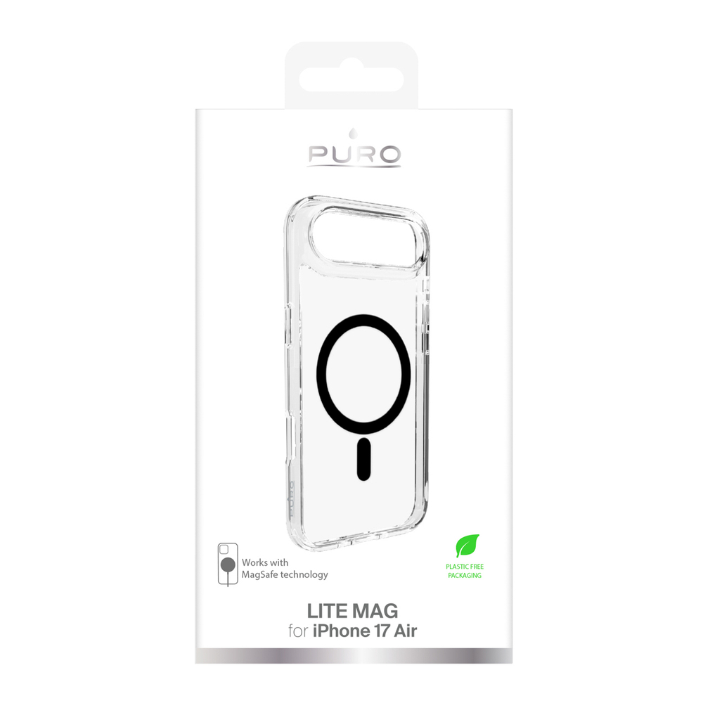 iTok webáruház - Puro Puro Lite Mag TPU+PC tok iPhone 17 Air készülékhez (átlátszó fekete gyűrűvel) 2 Puro Lite Mag TPU+PC Case Compatible with MagSafe for iPhone 17 Air (átlátszó fekete gyűrűvel)
