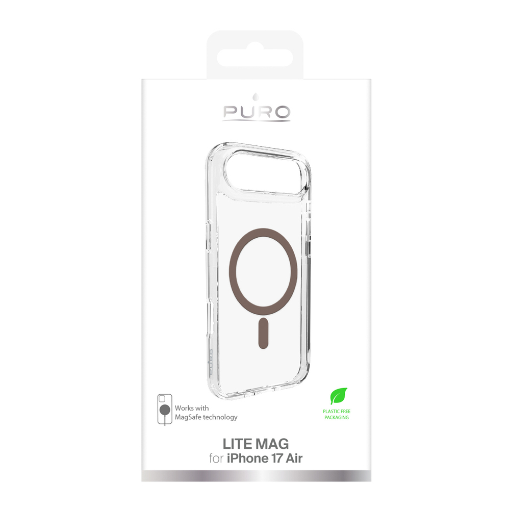 iTok webáruház - Puro Puro Lite Mag TPU+PC tok iPhone 17 Air készülékhez (átlátszó barna gyűrűvel) 2 Puro Lite Mag TPU+PC Case Compatible with MagSafe for iPhone 17 Air (átlátszó barna gyűrűvel)