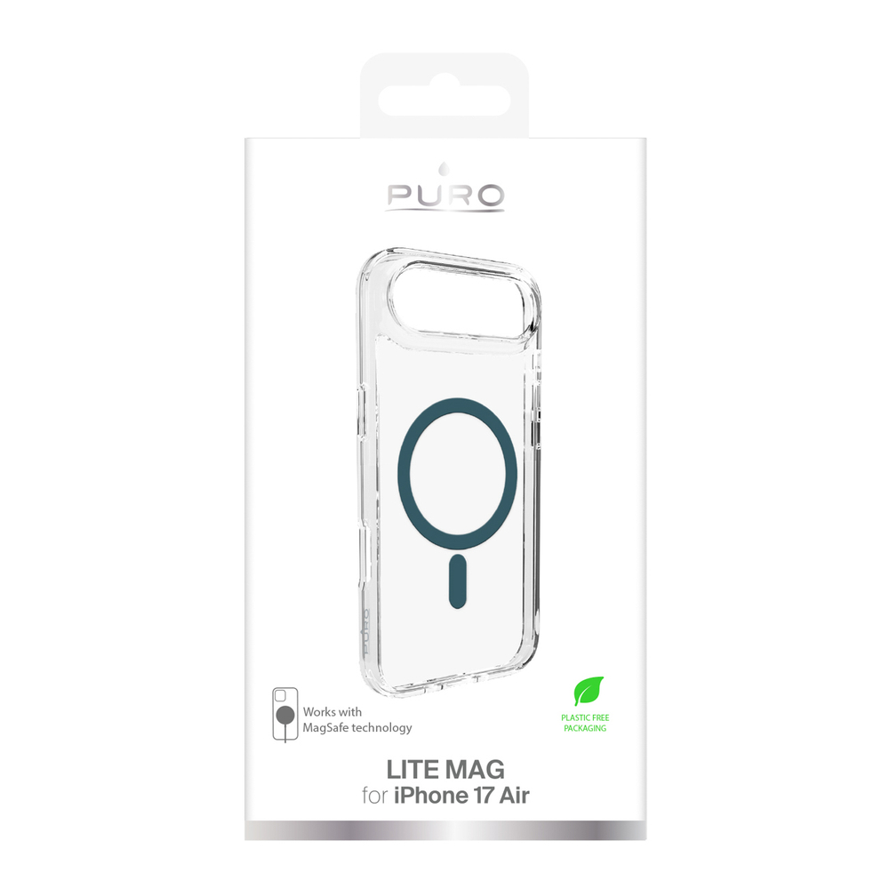 iTok webáruház - Puro Puro Lite Mag TPU+PC tok iPhone 17 Air készülékhez (átlátszó türkiz) 2 Puro Lite Mag TPU+PC Case Compatible with MagSafe for iPhone 17 Air (átlátszó türkiz)