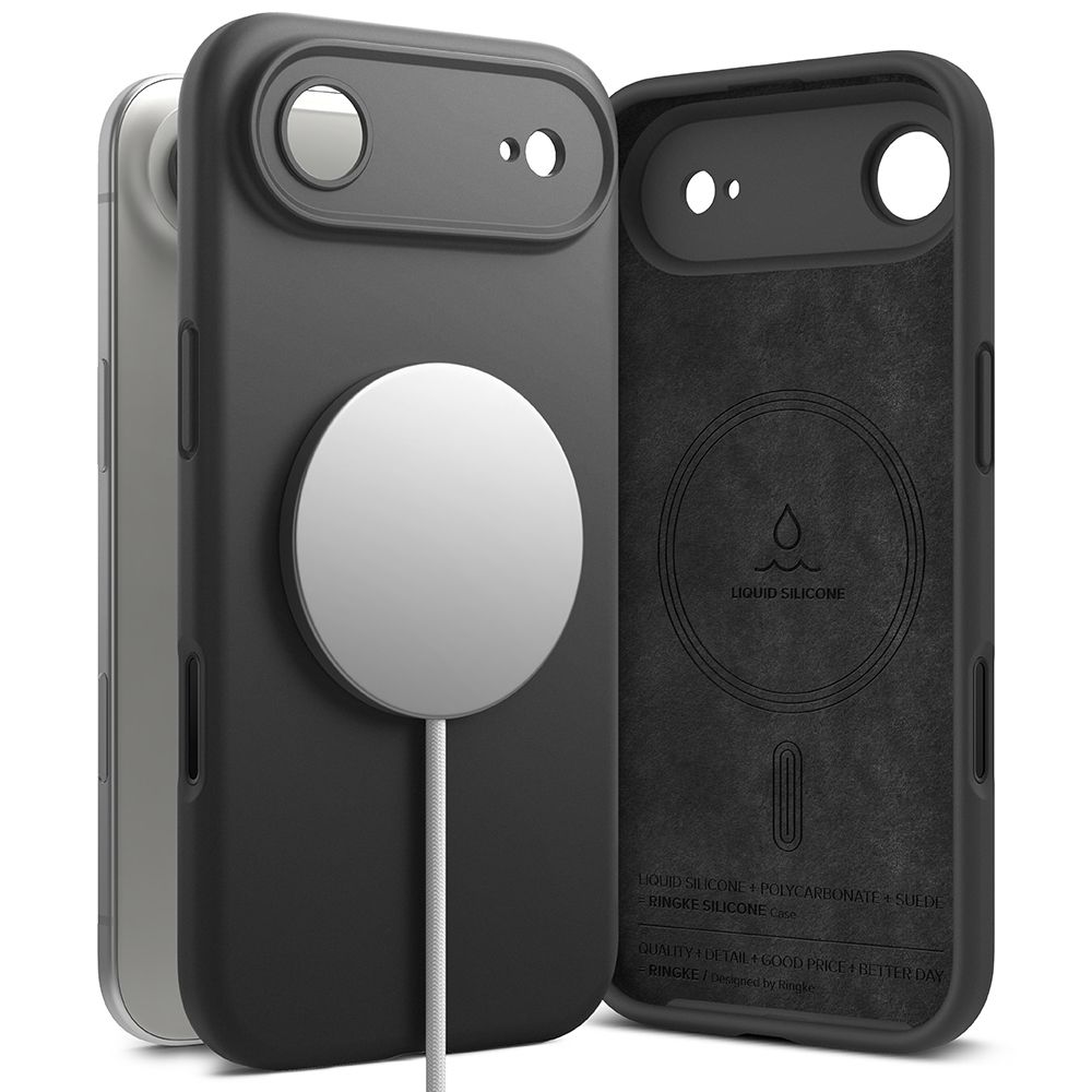 iTok webáruház - Ringke Ringke szilikon MagSafe tok iPhone 17 Air készülékhez (fekete) 1 Ringke Silicone Magnetic MagSafe Case for iPhone 17 Air (fekete)