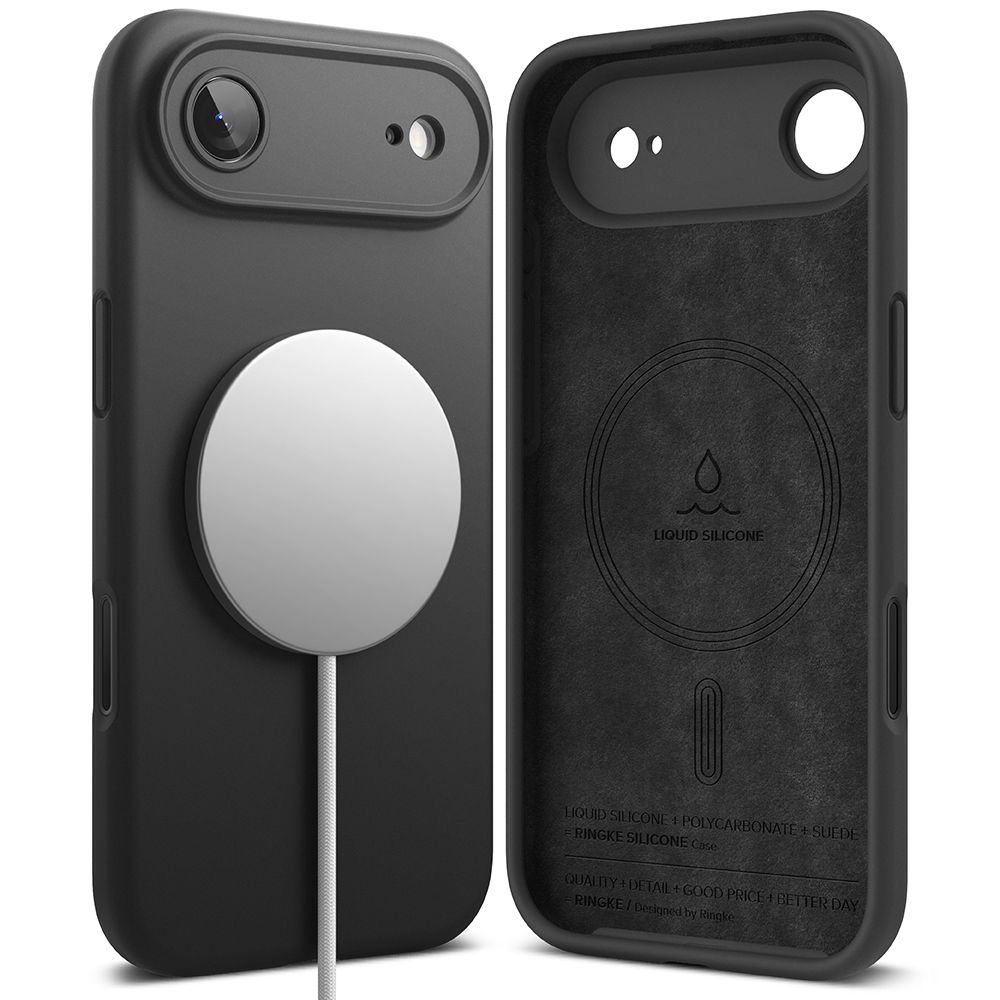 iTok webáruház - Ringke Ringke szilikon MagSafe tok iPhone 17 Air készülékhez (fekete) 2 Ringke Silicone Magnetic MagSafe Case for iPhone 17 Air (fekete)