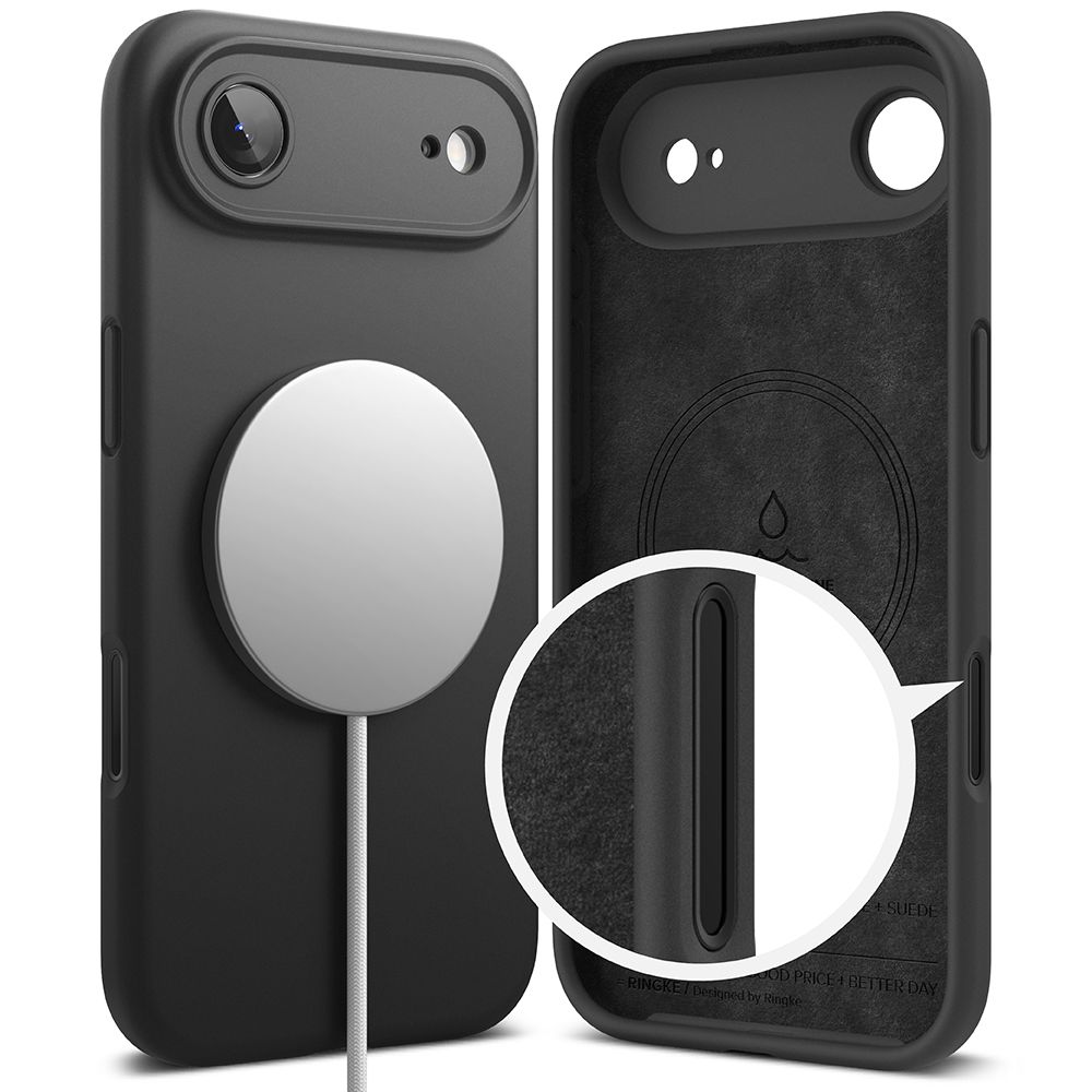 iTok webáruház - Ringke Ringke szilikon MagSafe tok iPhone 17 Air készülékhez (fekete) 3 Ringke Silicone Magnetic MagSafe Case for iPhone 17 Air (fekete)