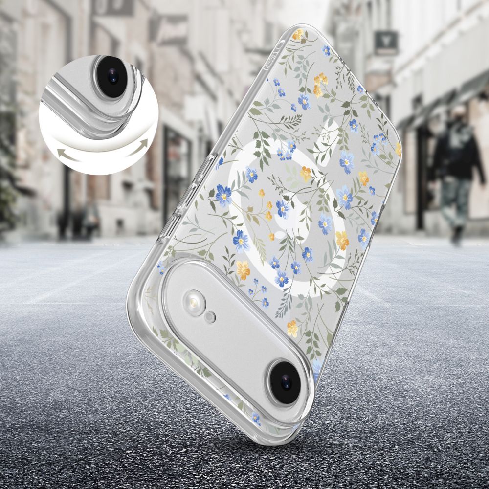 iTok webáruház - Tech-Protect Tech-Protect FlexAir MagSafe tok iPhone 17 Air készülékhez – margaréták levelekkel 5 Tech-Protect FlexAir MagSafe Case for iPhone 17 Air - Daisies with Leaves
