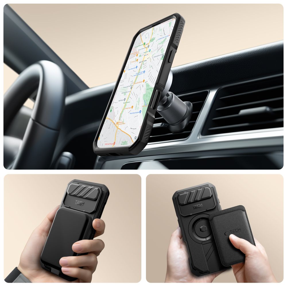 iTok webáruház - Tech-Protect Tech-Protect Kevlar MagSafe tok iPhone 17 Air készülékhez – fekete (fekete) 2 Tech-Protect Kevlar MagSafe Case for iPhone 17 Air (fekete)