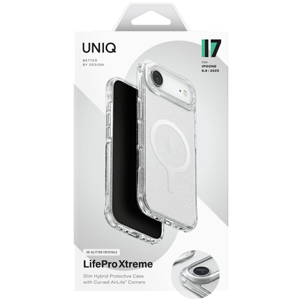 iTok webáruház - Uniq Uniq LifePro Xtreme Magclick tok iPhone 17 Air készülékhez (átlátszó-csillámos) 6 Uniq LifePro Xtreme Magclick Charging Case for iPhone 17 Air (átlátszó-csillámos)