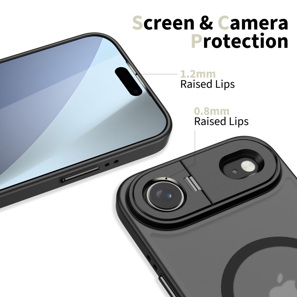 iTok webáruház - Tech-Protect Tech-Protect MagStand MagSafe tok iPhone 17 Air készülékhez (matt fekete) 3 Tech-Protect MagStand MagSafe Case for iPhone 17 Air (matt fekete)
