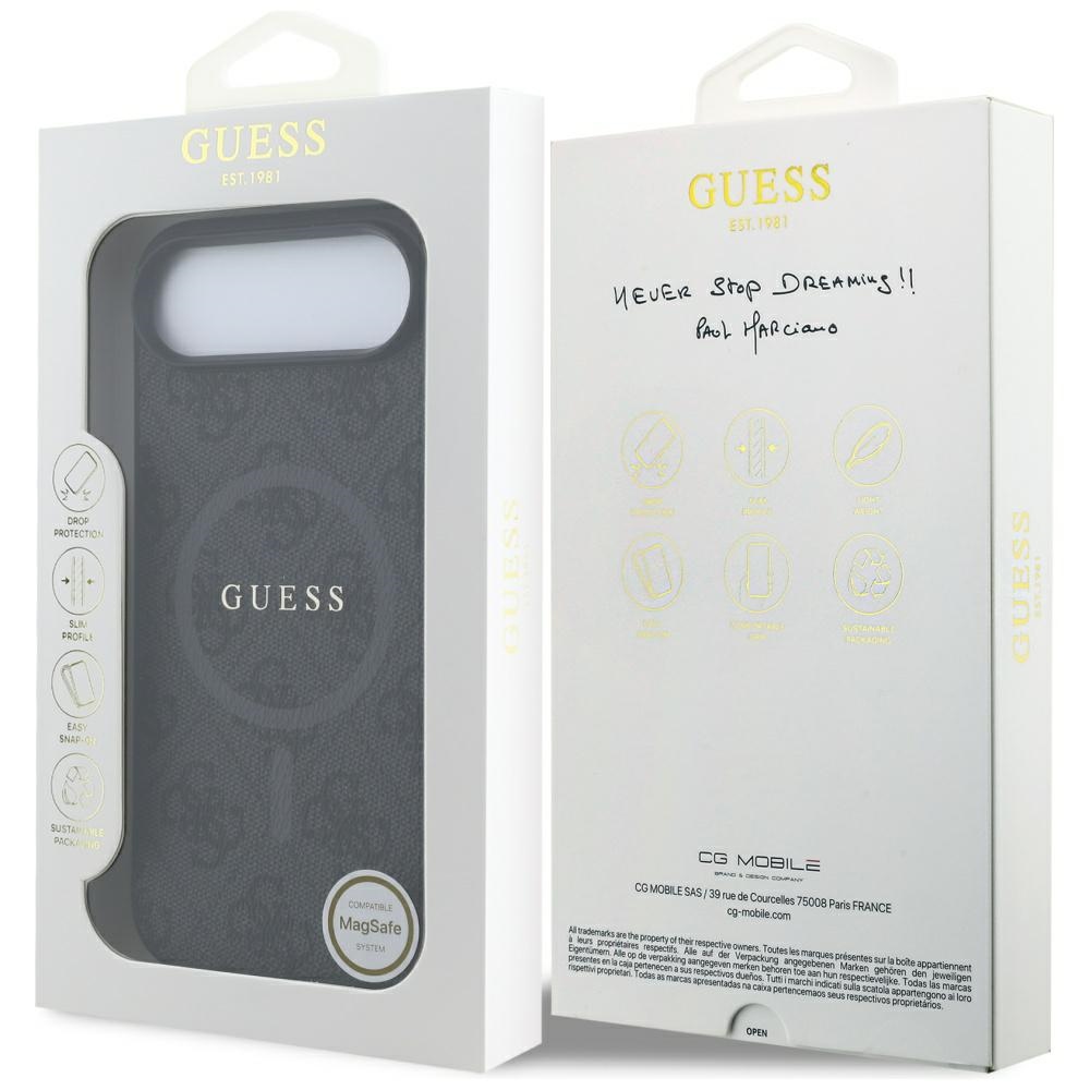 iTok webáruház - Guess Guess 4G Ring Classic Logo MagSafe tok iPhone 17 Airhez (fekete) 8 Guess 4G Ring Classic Logo MagSafe case for iPhone 17 Air (fekete)