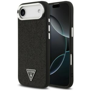 Guess Glitter Triangle Logo MagSafe tok iPhone 17 Air (fekete)