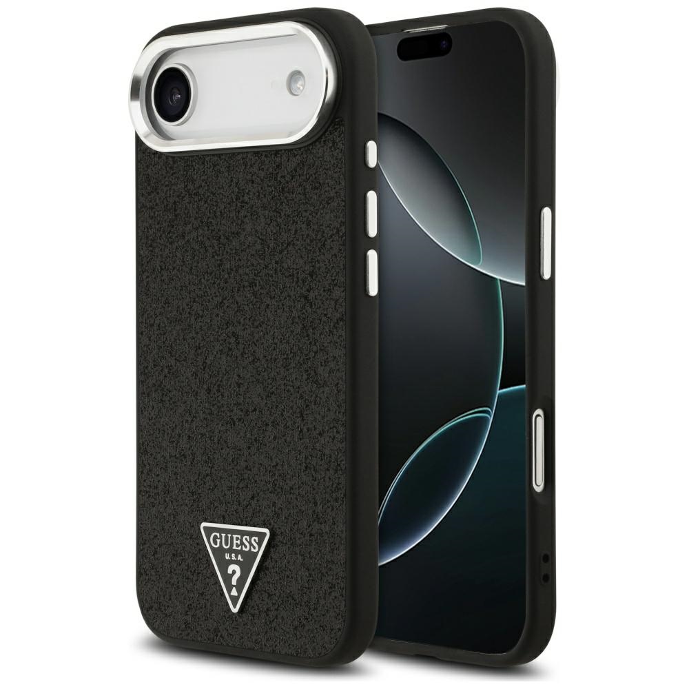 iTok webáruház - Guess Guess Glitter Triangle Logo MagSafe tok iPhone 17 Air (fekete) 1 Guess Glitter Triangle Logo MagSafe Case for iPhone 17 Air (fekete)