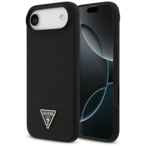 Guess Silicone Triangle Logo MagSafe tok iPhone 17 Air készülékhez (fekete)