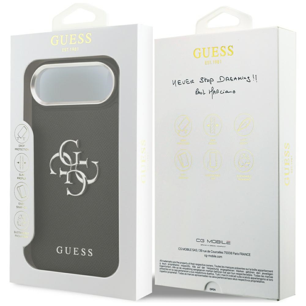 iTok webáruház - Guess Guess Grained Big 4G Classic Logo tok iPhone 17 Airhez (fekete) 8 Guess Grained Big 4G Classic Logo case for iPhone 17 Air (fekete)