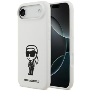Karl Lagerfeld Silicone Karl Sketch & Logo MagSafe szilikon tok iPhone 17 Air készülékhez (fehér)