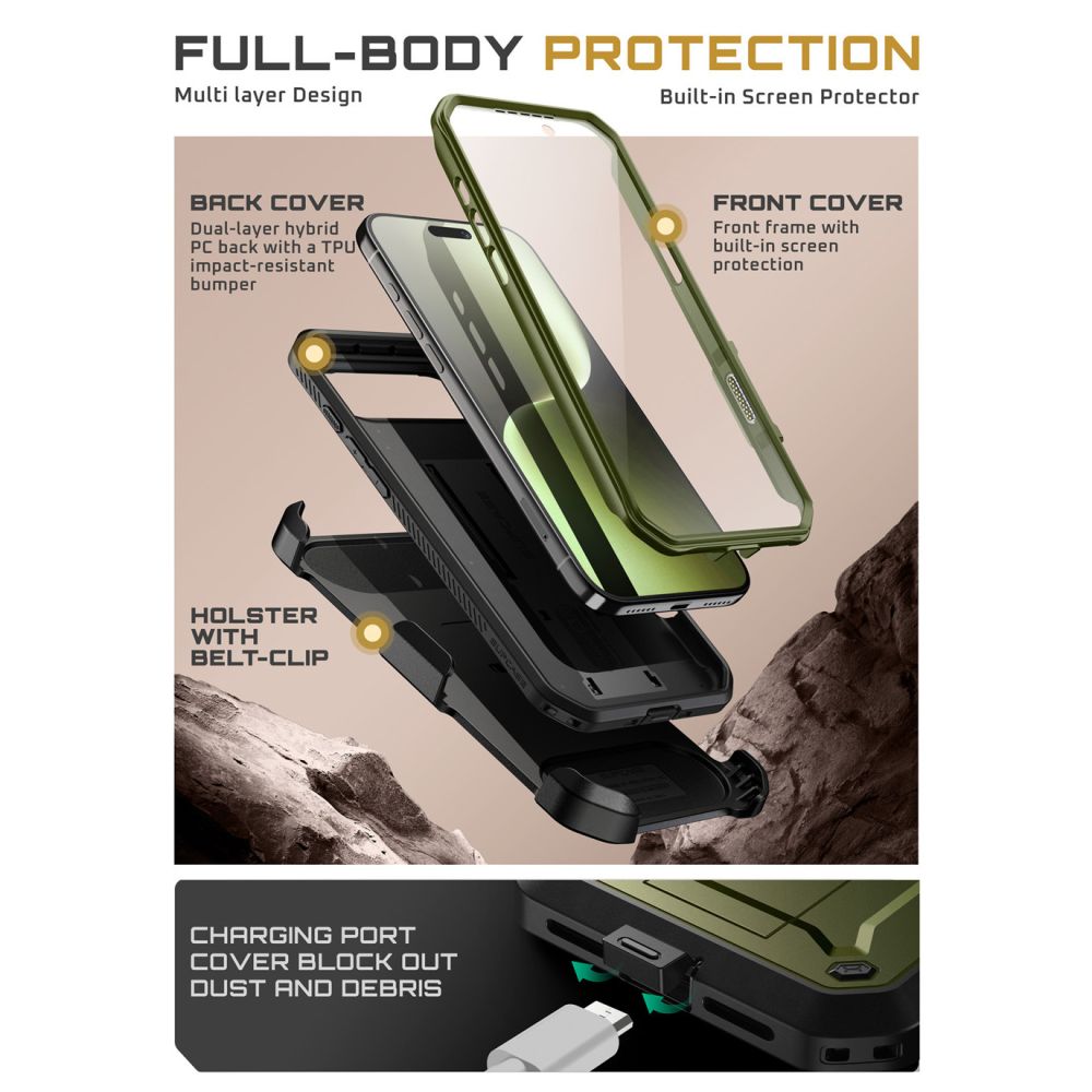 iTok webáruház - Supcase Supcase UB Pro tok iPhone 17 Air készülékhez (zöld) 4 Supcase UB Pro Case for iPhone 17 Air (zöld)