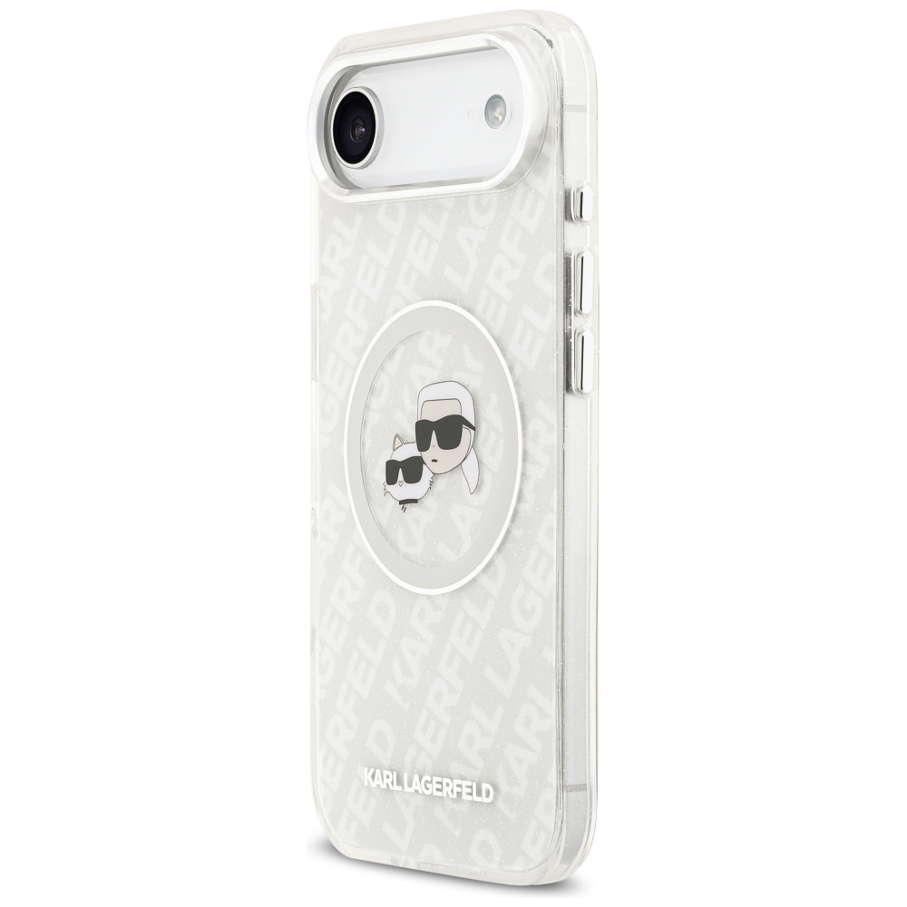 iTok webáruház - Karl Lagerfeld Karl Lagerfeld IML Glitter Karl & Choupette Heads Logo MagSafe tok iPhone Air készülékhez (szürke) 2 Karl Lagerfeld IML Glitter Karl&Choupette Heads Logo MagSafe Case for iPhone Air (szürke)