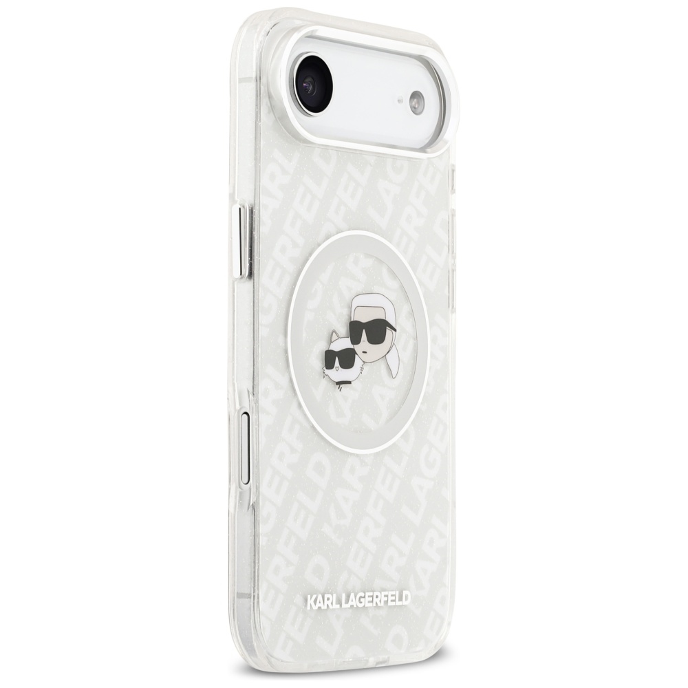 iTok webáruház - Karl Lagerfeld Karl Lagerfeld IML Glitter Karl & Choupette Heads Logo MagSafe tok iPhone Air készülékhez (szürke) 4 Karl Lagerfeld IML Glitter Karl&Choupette Heads Logo MagSafe Case for iPhone Air (szürke)