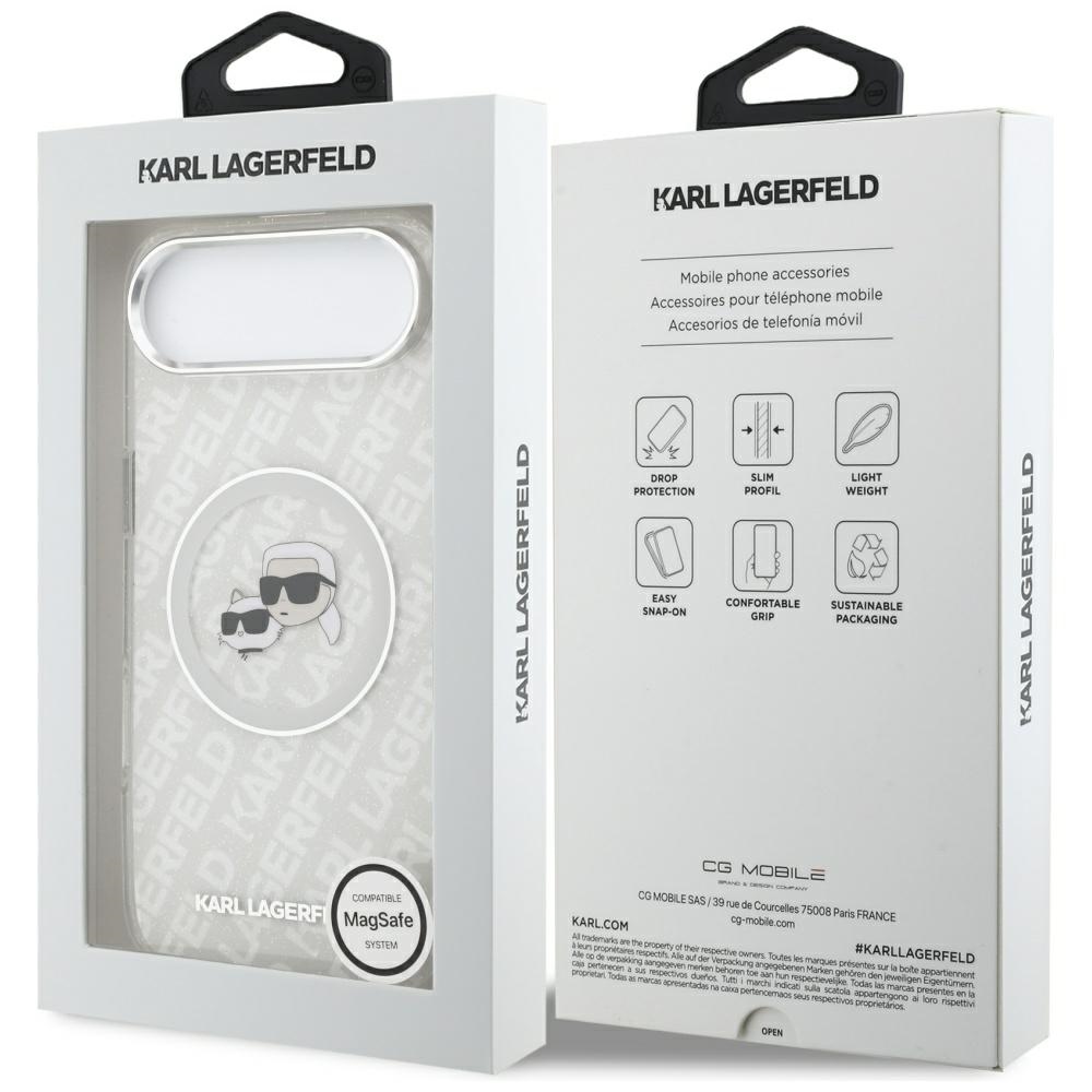 iTok webáruház - Karl Lagerfeld Karl Lagerfeld IML Glitter Karl & Choupette Heads Logo MagSafe tok iPhone Air készülékhez (szürke) 8 Karl Lagerfeld IML Glitter Karl&Choupette Heads Logo MagSafe Case for iPhone Air (szürke)