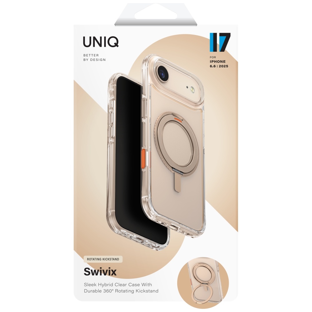 iTok webáruház - Uniq Uniq Swivix 360° forgatható kitámasztós tok iPhone Air készülékhez (arany) 6 Uniq Swivix Rotating Kickstand 360 Case for iPhone Air (arany)