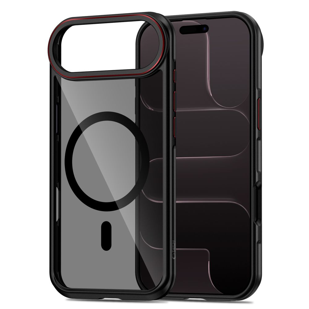 iTok webáruház - Tech-Protect Tech-Protect MagHybrid MagSafe tok iPhone Air készülékhez (fekete-piros) 2 Tech-Protect MagHybrid MagSafe Case for iPhone Air (fekete-piros)