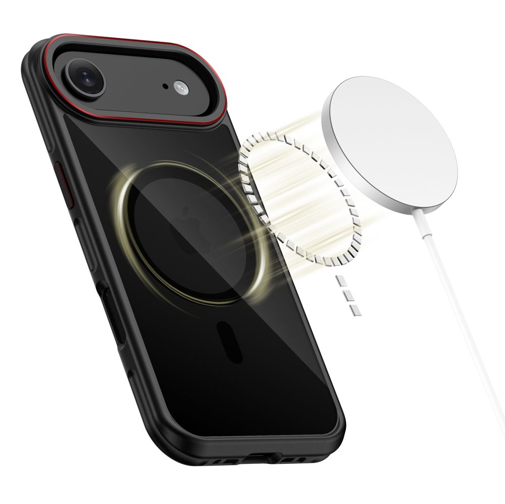 iTok webáruház - Tech-Protect Tech-Protect MagHybrid MagSafe tok iPhone Air készülékhez (fekete-piros) 3 Tech-Protect MagHybrid MagSafe Case for iPhone Air (fekete-piros)