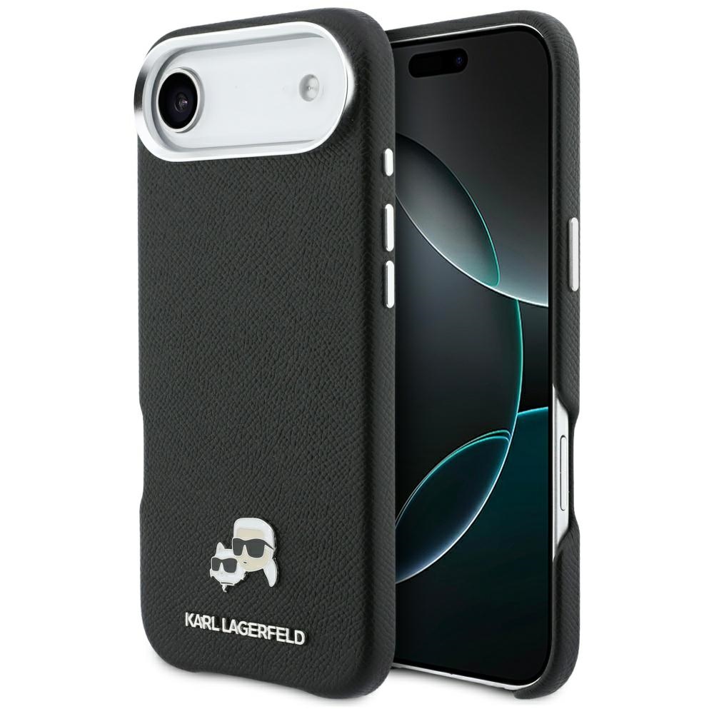 iTok webáruház - Karl Lagerfeld Karl Lagerfeld Karl & Choupette Head Pins Saffiano MagSafe tok iPhone Airhez (fekete) 1 Karl Lagerfeld Karl & Choupette Head Pins Saffiano MagSafe Case for iPhone Air (fekete)