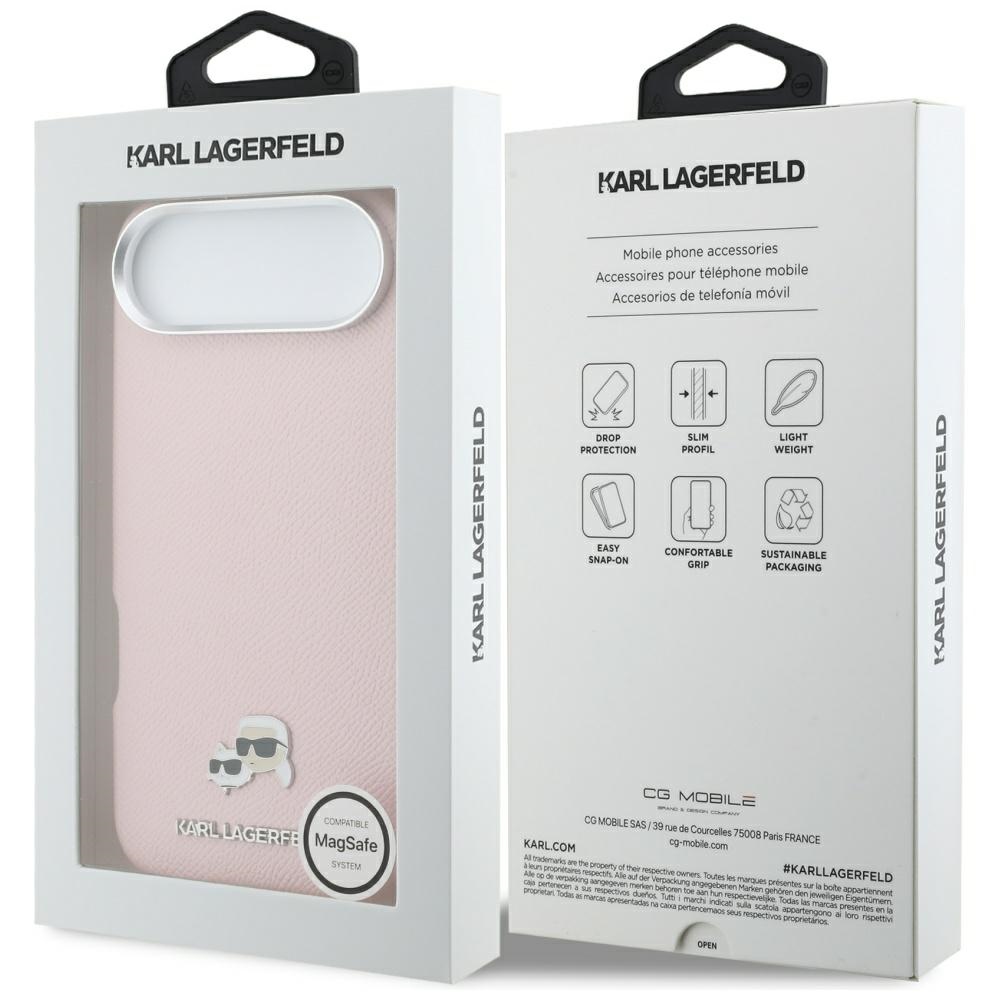iTok webáruház - Karl Lagerfeld Karl Lagerfeld Karl & Choupette Head Pins Saffiano MagSafe tok iPhone Air készülékhez (rózsaszín) 8 Karl Lagerfeld Karl & Choupette Head Pins Saffiano MagSafe iPhone Air Case (rózsaszín)