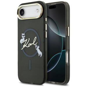 Karl Lagerfeld IML Choupettes Karl Script Logo MagSafe tok iPhone Air készülékhez (fekete)