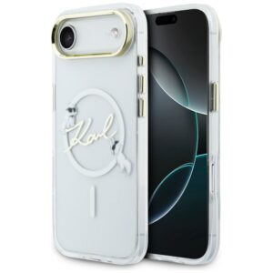 Karl Lagerfeld IML Choupettes Karl Script Logo MagSafe tok iPhone Air készülékhez (átlátszó)