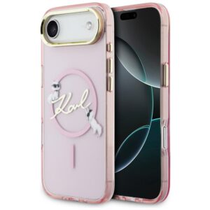 Karl Lagerfeld IML Choupettes Karl Script Logo MagSafe tok iPhone Air készülékhez (rózsaszín)