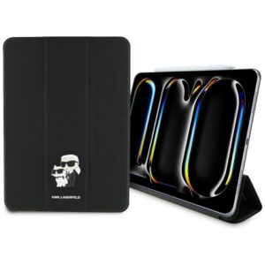 Karl Lagerfeld Saffiano Magnetic Karl & Choupette iPad Pro 11″ 2024 könyv tok (fekete)