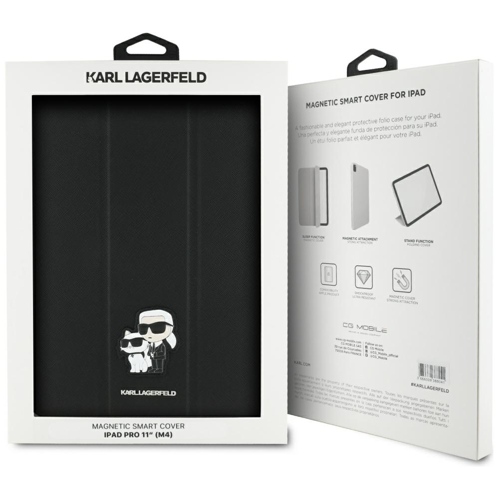 iTok webáruház - Karl Lagerfeld Karl Lagerfeld Saffiano Magnetic Karl & Choupette iPad Pro 11" 2024 könyv tok (fekete) 8 Karl Lagerfeld Saffiano Magnetic Karl & Choupette iPad Pro 11" 2024 Book Cover Case (fekete)