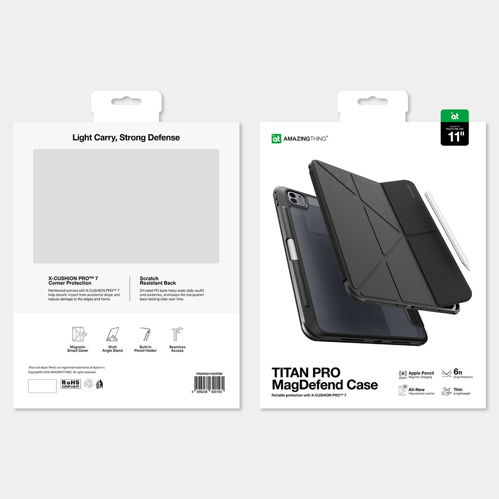 iTok webáruház - AmazingThing AmazingThing Titan Pro tok iPad Pro 11" M5 készülékhez (fekete) 7 AmazingThing Titan Pro Case for iPad Pro 11" M5 with 720° Rotation Stand and Pencil Holder (fekete)