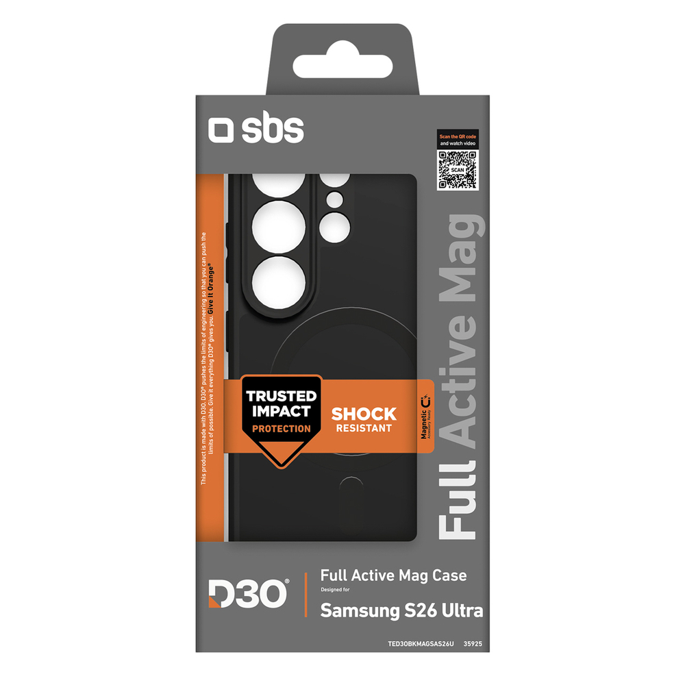 iTok webáruház - SBS SBS Full Active Case D3O tok Samsung Galaxy S26 Ultra készülékhez, MagSafe-kompatibilis (fekete) 2 SBS Full Active Case D3O for Samsung Galaxy S26 Ultra, MagSafe Compatible (fekete)