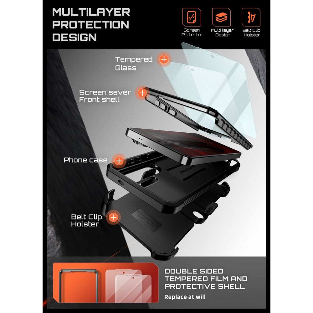 iTok webáruház - Supcase Supcase Unicorn Beetle Pro 2-Pack tok Samsung Galaxy S26 Ultra készülékhez (fekete) 5 Supcase Unicorn Beetle Pro 2-Pack Case for Samsung Galaxy S26 Ultra (fekete)