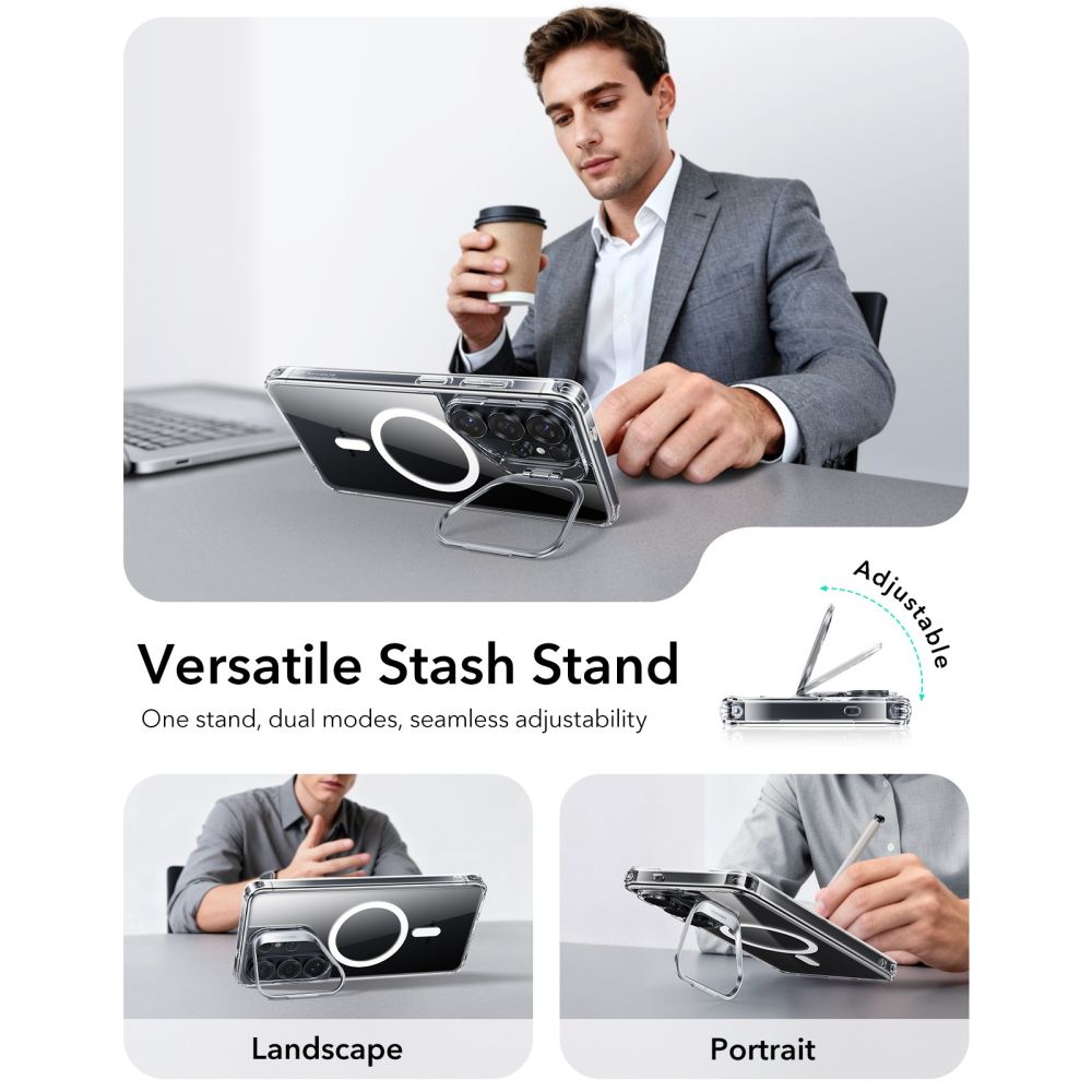 iTok webáruház - ESR ESR Classic Hybrid Kickstand MagSafe tok Samsung Galaxy S26 Ultra készülékhez (átlátszó) 3 ESR Classic Hybrid Kickstand MagSafe Case for Samsung Galaxy S26 Ultra (átlátszó)