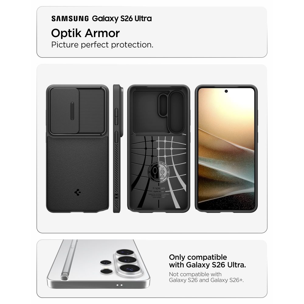 iTok webáruház - Spigen Spigen Optik Armor tok Samsung Galaxy S26 Ultra készülékhez (fekete) 5 Spigen Optik Armor Case for Samsung Galaxy S26 Ultra (fekete)