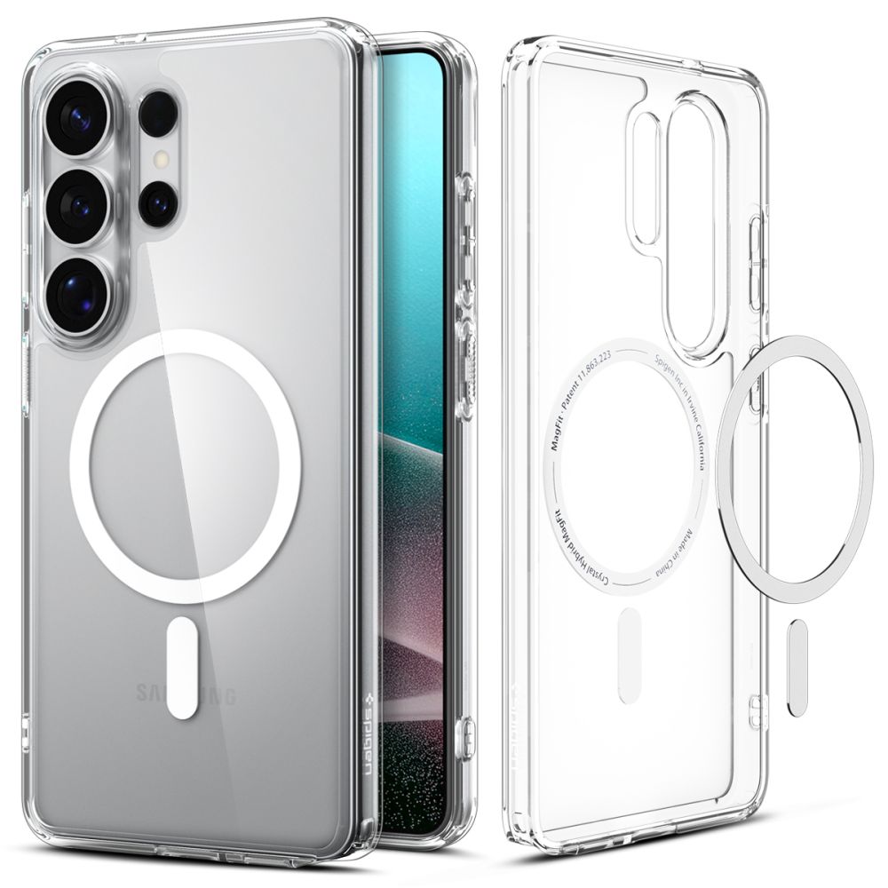 iTok webáruház - Spigen Spigen Ultra Hybrid Mag MagSafe tok Samsung Galaxy S26 Ultra készülékhez (átlátszó és fehér) 2 Spigen Ultra Hybrid Mag MagSafe Case for Samsung Galaxy S26 Ultra (átlátszó és fehér)