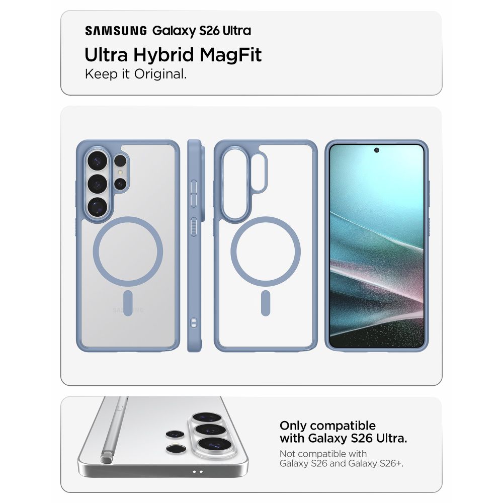 iTok webáruház - Spigen Spigen Ultra Hybrid Mag MagSafe tok Samsung Galaxy S26 Ultra készülékhez (áttetsző kék) 7 Spigen Ultra Hybrid Mag MagSafe Case for Samsung Galaxy S26 Ultra (áttetsző kék)