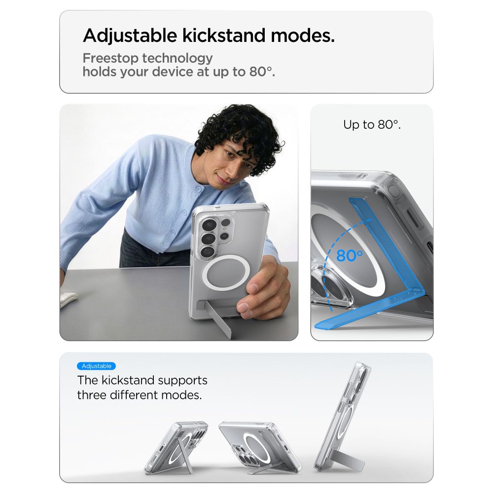 iTok webáruház - Spigen Spigen Ultra Hybrid S Mag MagSafe tok Samsung Galaxy S26 Ultra készülékhez (átlátszó és fehér) 8 Spigen Ultra Hybrid S Mag MagSafe Case for Samsung Galaxy S26 Ultra (átlátszó és fehér)