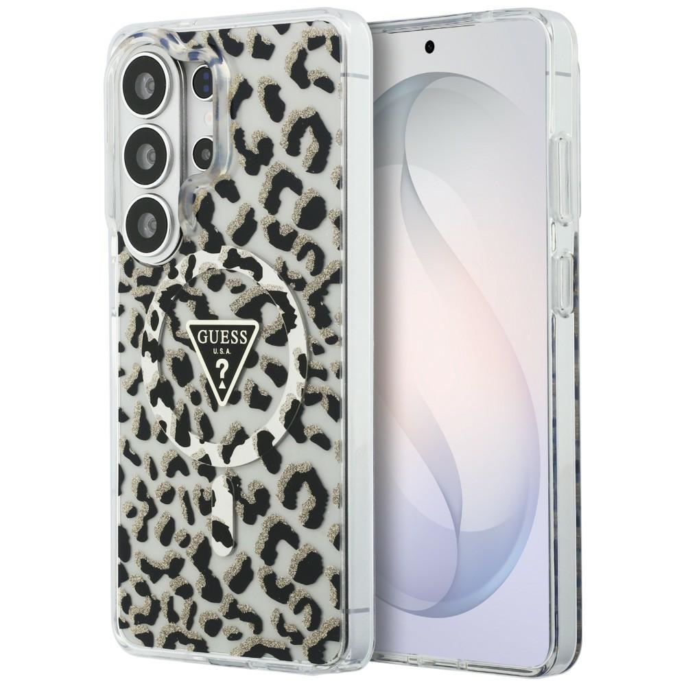 iTok webáruház - Guess Guess IML Leopard Triangle MagSafe tok Samsung Galaxy S26 Ultra (fekete) 1 Guess IML Leopard Print Triangle MagSafe Case for Samsung Galaxy S26 Ultra (fekete)