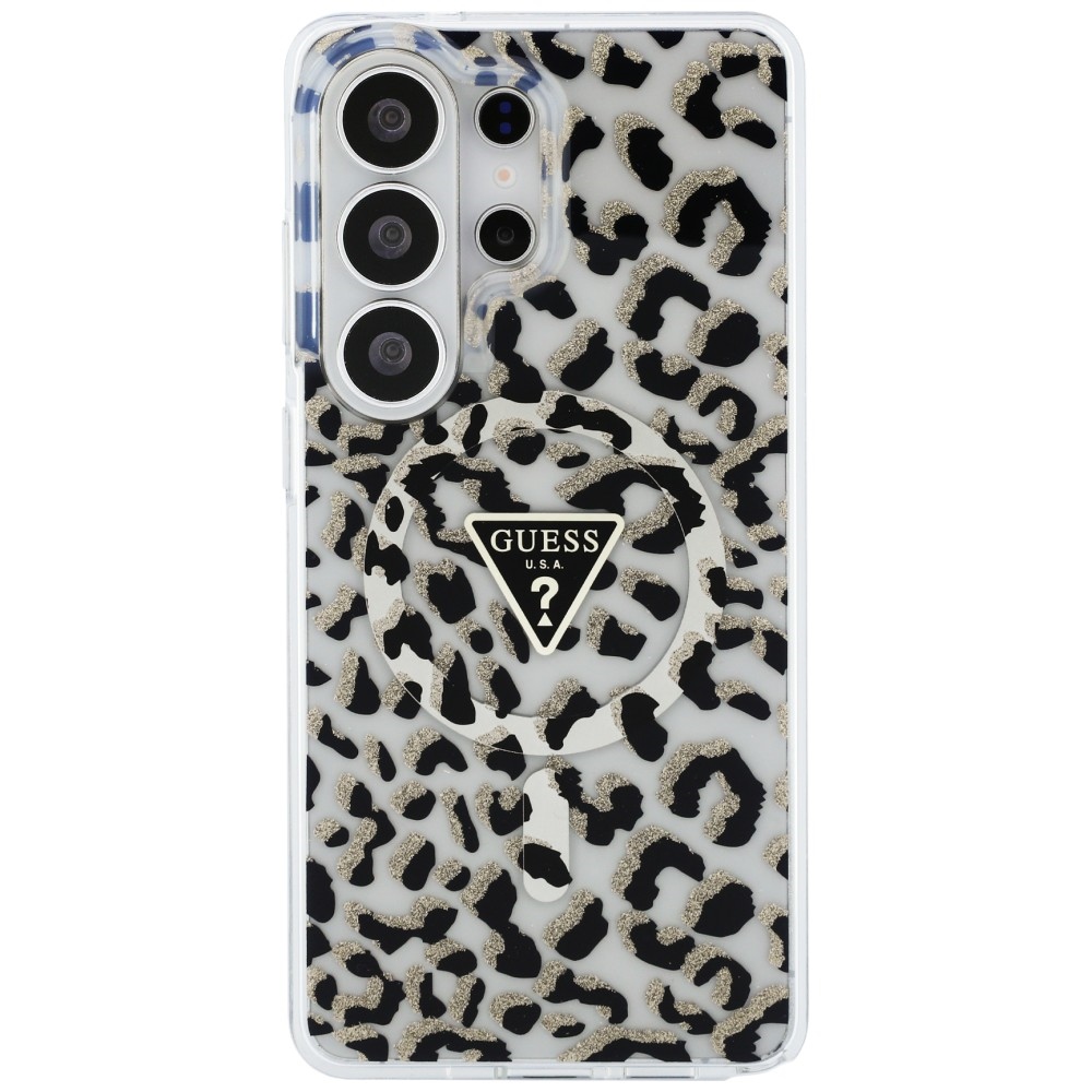 iTok webáruház - Guess Guess IML Leopard Triangle MagSafe tok Samsung Galaxy S26 Ultra (fekete) 3 Guess IML Leopard Print Triangle MagSafe Case for Samsung Galaxy S26 Ultra (fekete)
