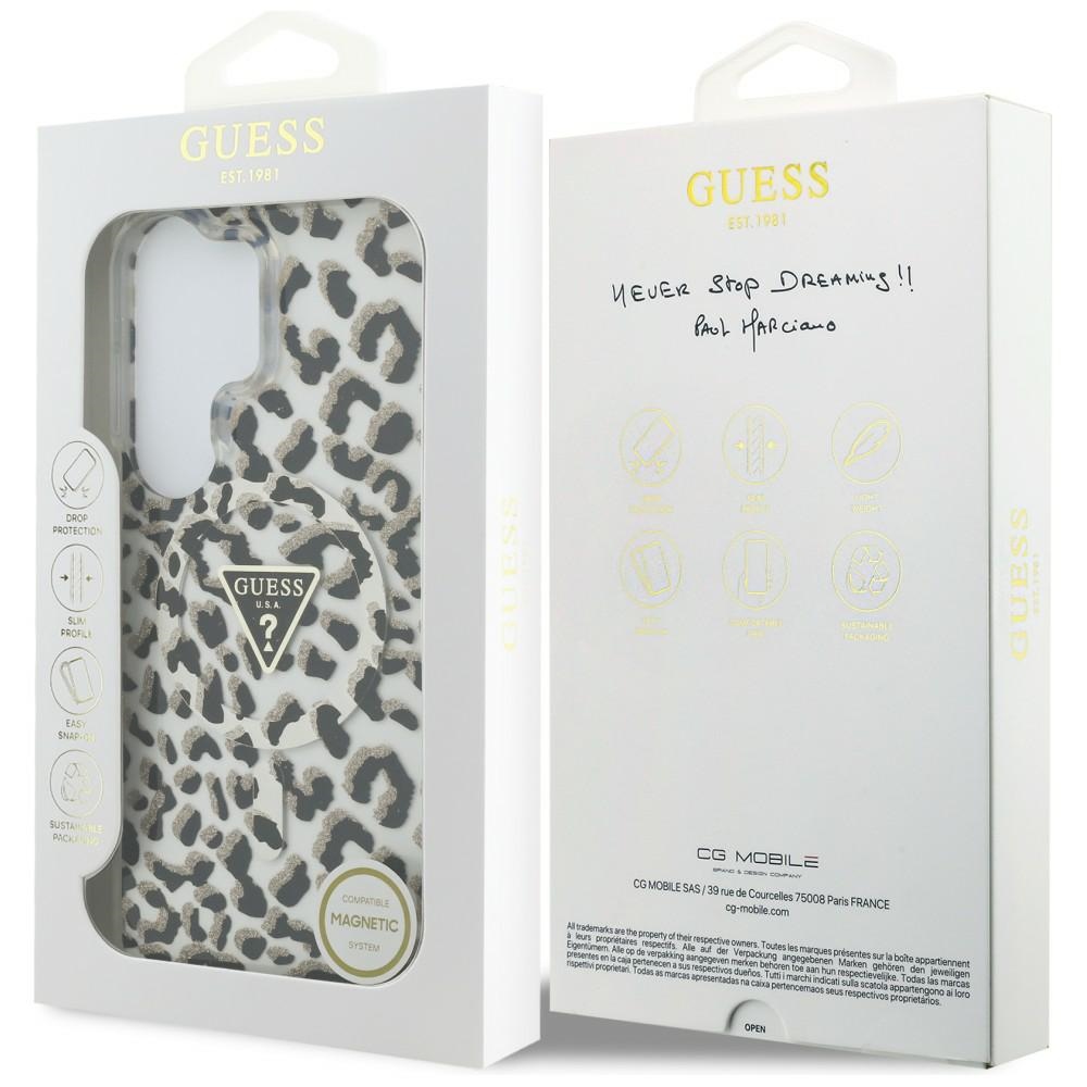 iTok webáruház - Guess Guess IML Leopard Triangle MagSafe tok Samsung Galaxy S26 Ultra (fekete) 8 Guess IML Leopard Print Triangle MagSafe Case for Samsung Galaxy S26 Ultra (fekete)