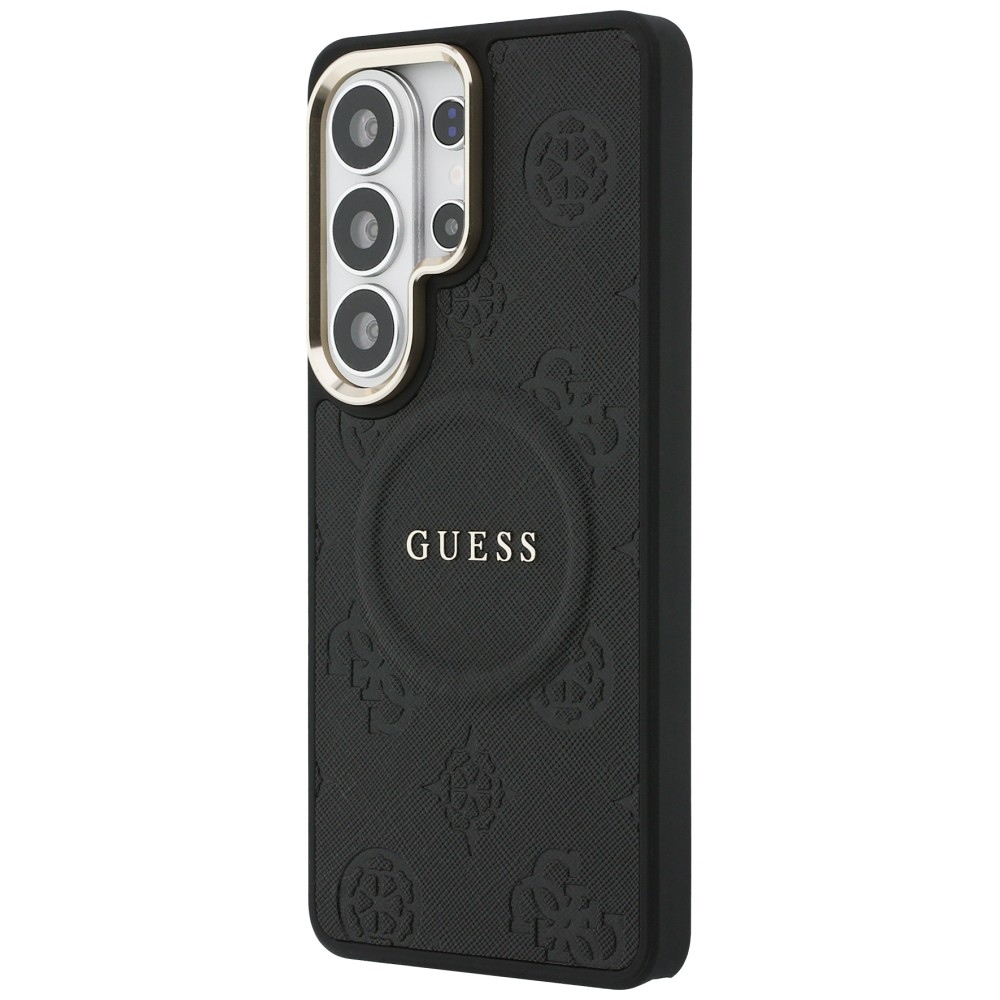 iTok webáruház - Guess Guess Saffiano Peony Embossed Ring MagSafe tok Samsung Galaxy S26 Ultra (fekete) 2 Guess Saffiano Peony Embossed Ring MagSafe Case for Samsung Galaxy S26 Ultra (fekete)