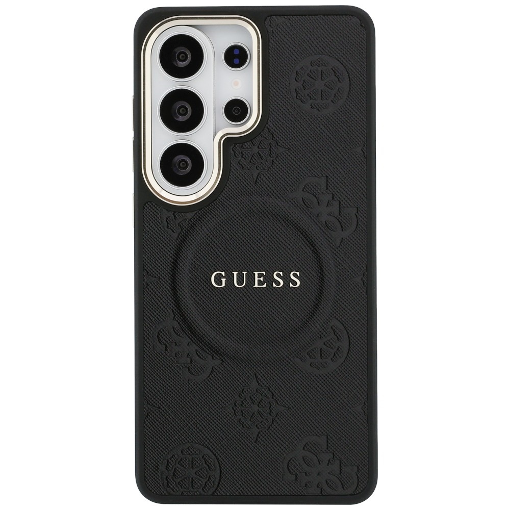 iTok webáruház - Guess Guess Saffiano Peony Embossed Ring MagSafe tok Samsung Galaxy S26 Ultra (fekete) 3 Guess Saffiano Peony Embossed Ring MagSafe Case for Samsung Galaxy S26 Ultra (fekete)