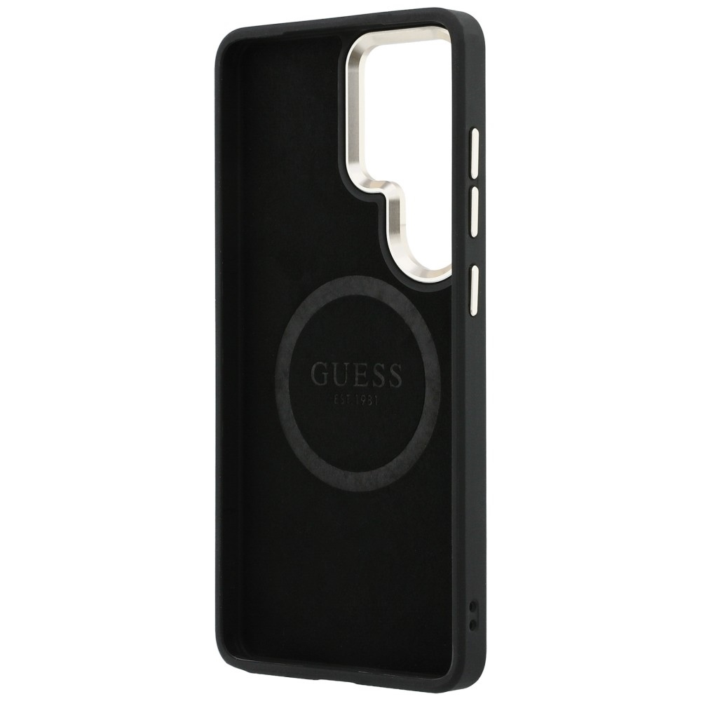 iTok webáruház - Guess Guess Saffiano Peony Embossed Ring MagSafe tok Samsung Galaxy S26 Ultra (fekete) 7 Guess Saffiano Peony Embossed Ring MagSafe Case for Samsung Galaxy S26 Ultra (fekete)