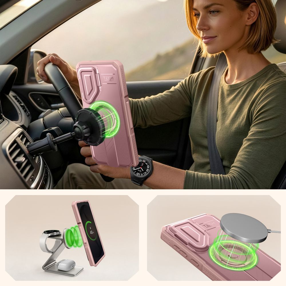 iTok webáruház - Tech-Protect Tech-Protect Kevlar MagSafe 2-Set tok Samsung Galaxy S26 Ultra (rózsaszín) 4 Tech-Protect Kevlar MagSafe 2-Set Case for Samsung Galaxy S26 Ultra (rózsaszín)