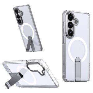 Hybrid Armor X tok Samsung Galaxy S26 készülékhez, állvánnyal és MagSafe-kompatibilitással (átlátszó)