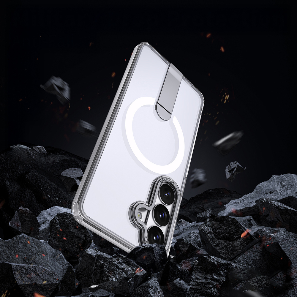 iTok webáruház - Hurtel Hybrid Armor X tok Samsung Galaxy S26 készülékhez, állvánnyal és MagSafe-kompatibilitással (átlátszó) 2 Hybrid Armor X Case for Samsung Galaxy S26 with Stand, Compatible with MagSafe (átlátszó)