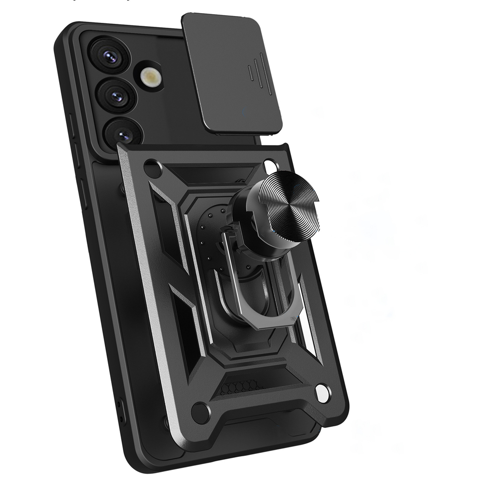 iTok webáruház - Hurtel Hybrid Armor Camshield Case for Sasung Galaxy S26 (fekete) 8 Hybrid Armor Camshield Case for Sasung Galaxy S26 (fekete)